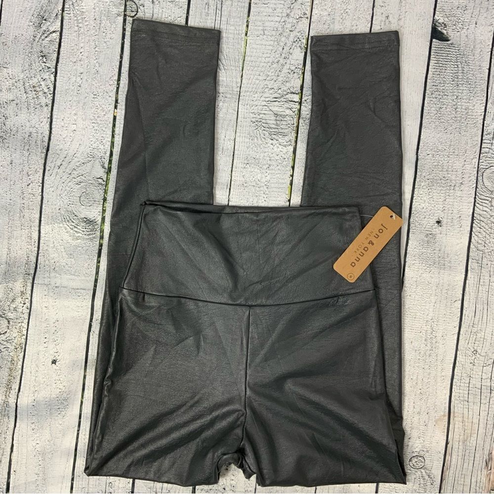 JON & ANNA gray metallic faux leather leggings